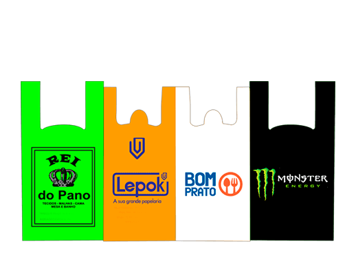 Saiba mais sobre nossas sacolas plásticas tipo camiseta