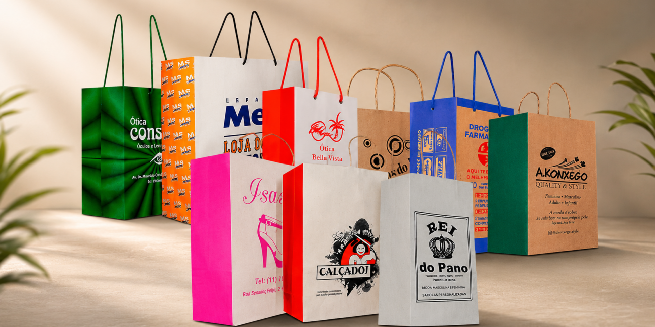 Sacola em papel kraft personalizada: opções para lojas, restaurantes e eventos