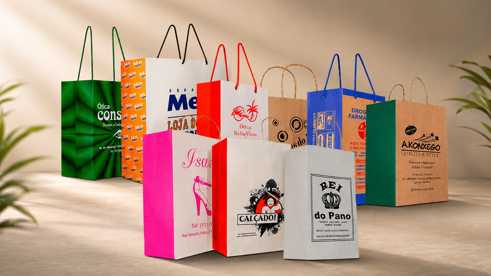 Sacola em papel kraft personalizada: opções para lojas, restaurantes e eventos